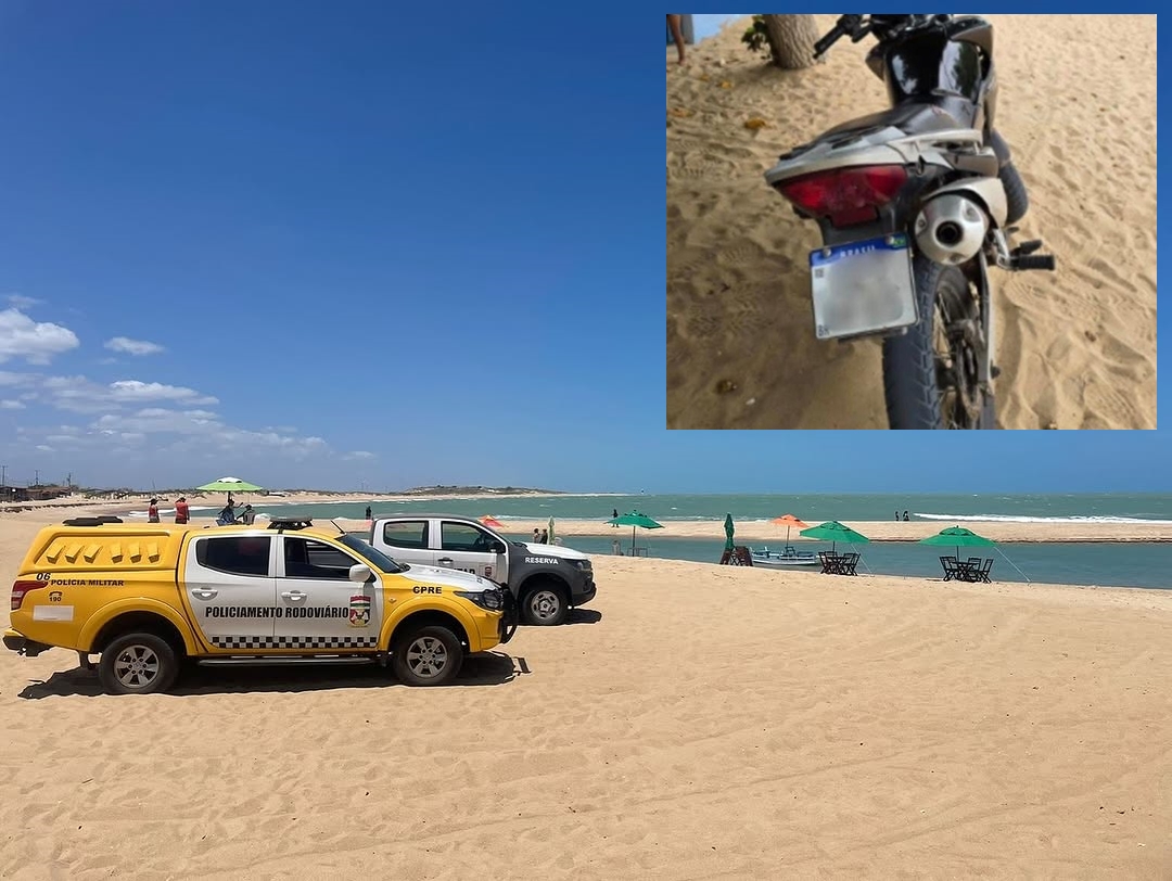 Galinhos: Polícia Militar apreende motocicleta adulterada na comunidade de Galos