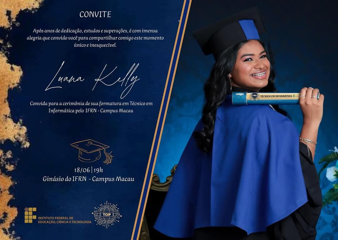 Luana Kelly Posta O Convite De Formatura Um Orgulho Da Terra De Guamaré RN