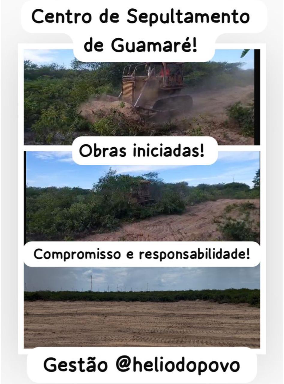 Mais um compromisso em andamento.  Obras iniciadas do centro de sepultamento de Guamaré