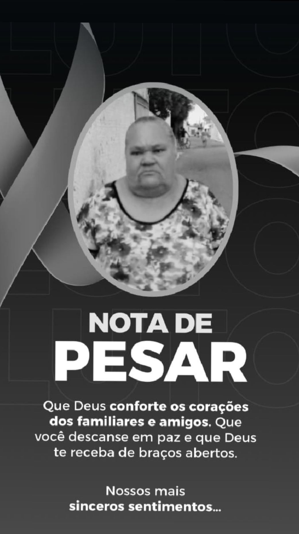 ​NOTA DE FALECIMENTO  BAIXA DO MEIO DE LUTO